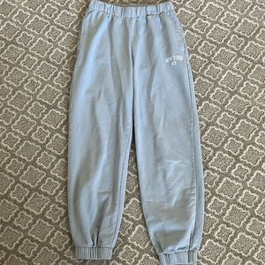 Brandy Melville Rosa “New York” Sweatpants (Sky Blue)